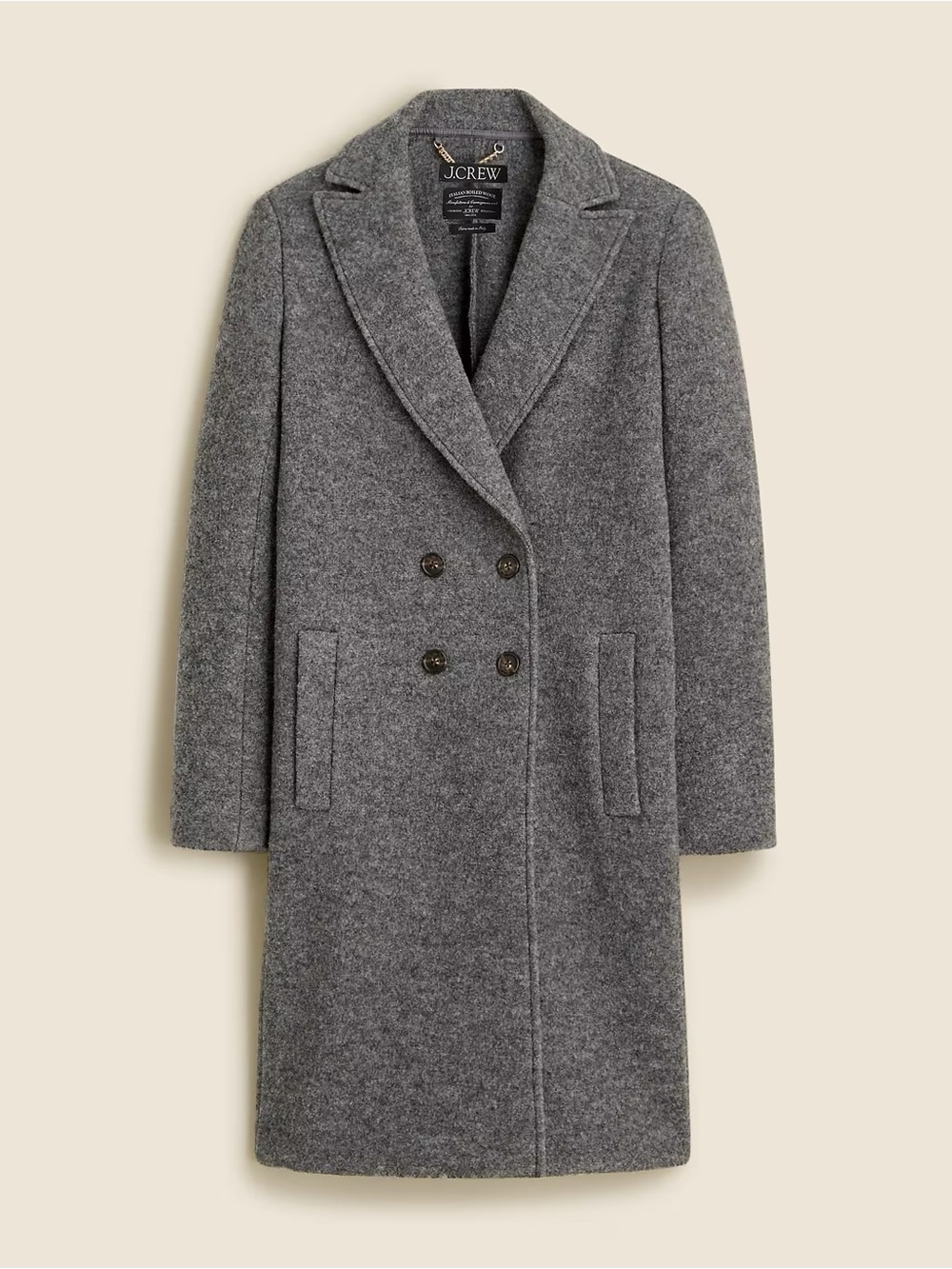 J. Crew Double-Breasted Wool-Blend Pea Coat in Gray